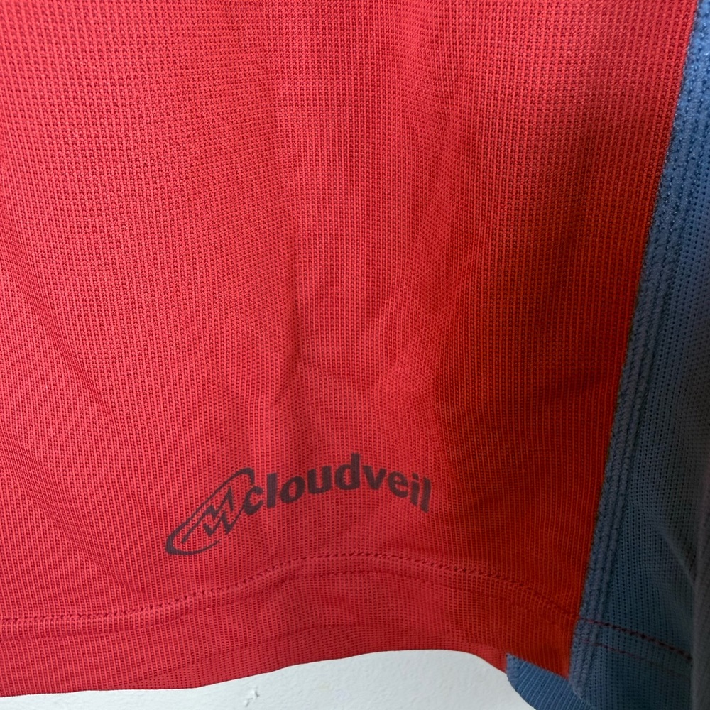 Cloudveil Mens Running Mock‎ Neck Baselayer Shirt 1/2 Zip Large Red Performance - Picture 2 of 8
